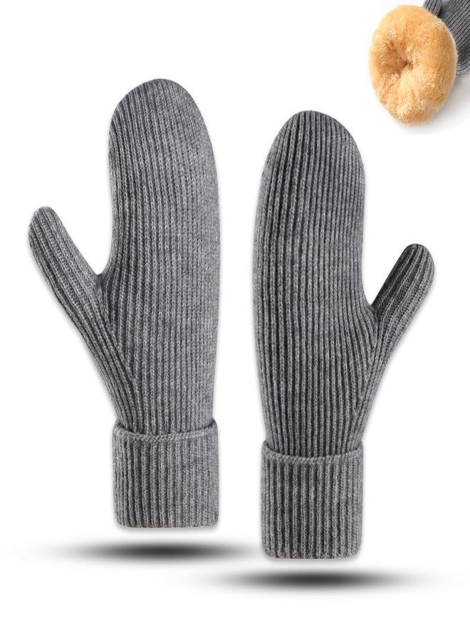 Bototack Winter Mittens for Women Men Warm Fleece Lining Stretchy Kit Thermal Snow Gloves for Cold Weather Gifts (Grey) - Image 1